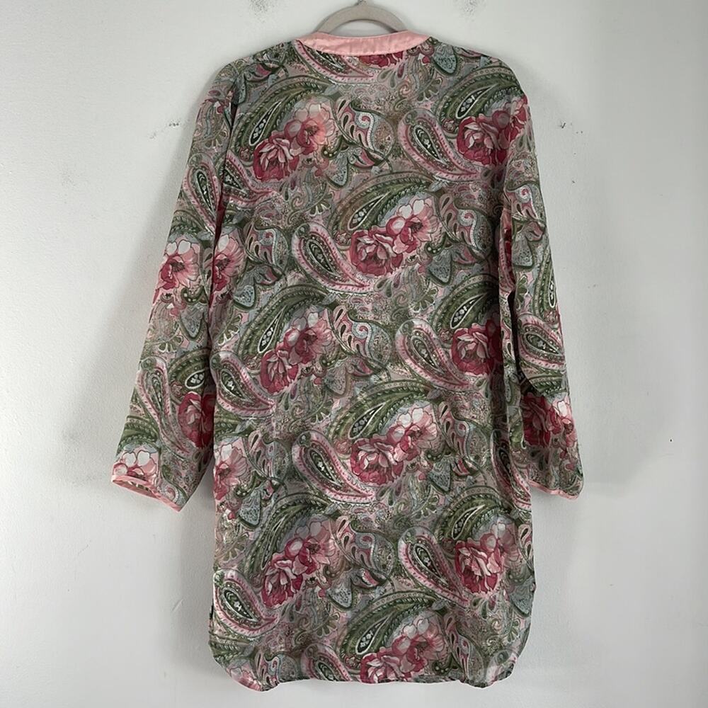 Vintage Victoria’s Secret Gold Label paisley rose print sheer button up pajamas - Picture 6 of 6